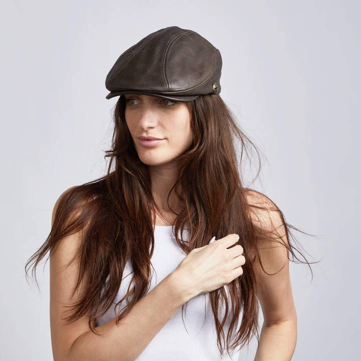 American Hat Makers – wholesale Newsboy/Schoolboy Hat - Unisex – Läder Ivy-keps - Stil Bookie