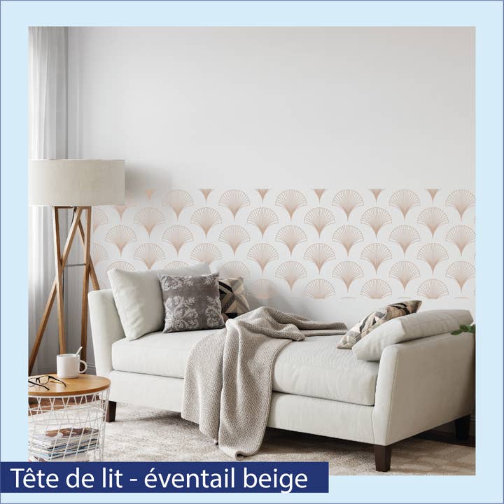 Abnehmbares Kopfteil mit beigem Art-Deco-Muster für den Großhandel von MyGomet