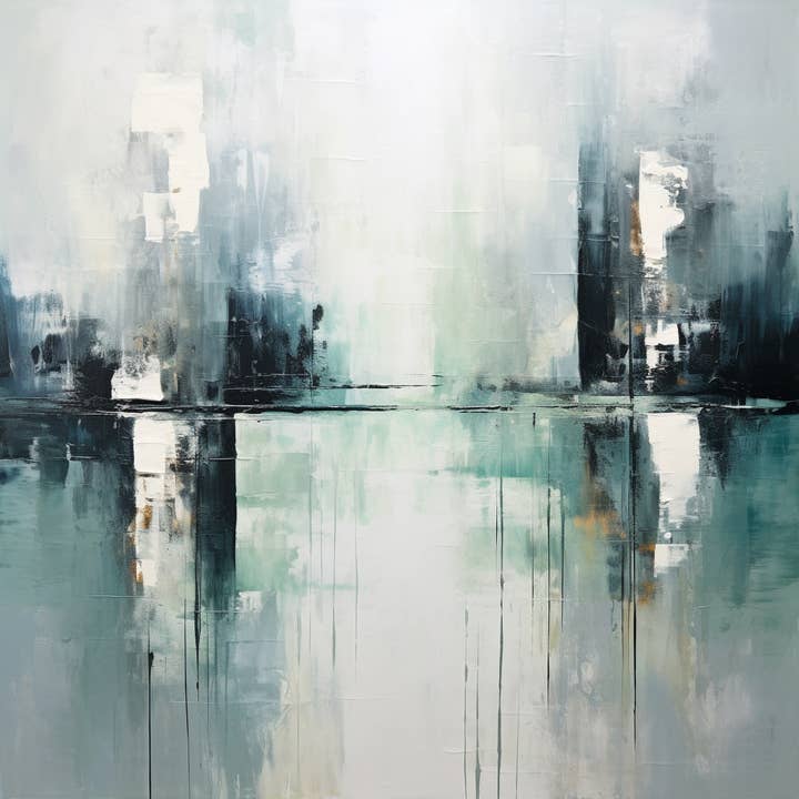 Grey Calm abstrait pour la vente par Vision2Canvas