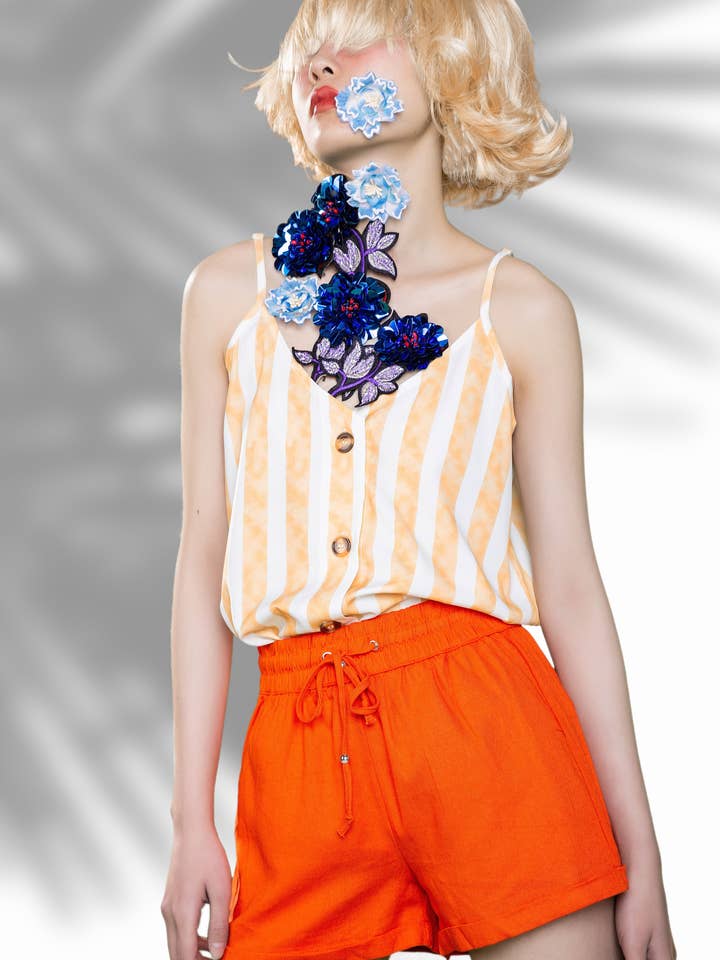 Orange Callan Shorts for wholesale by Hope Horizon LLC