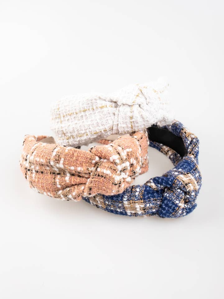 Tweed Knot pannband för wholesale av Violet & Brooks