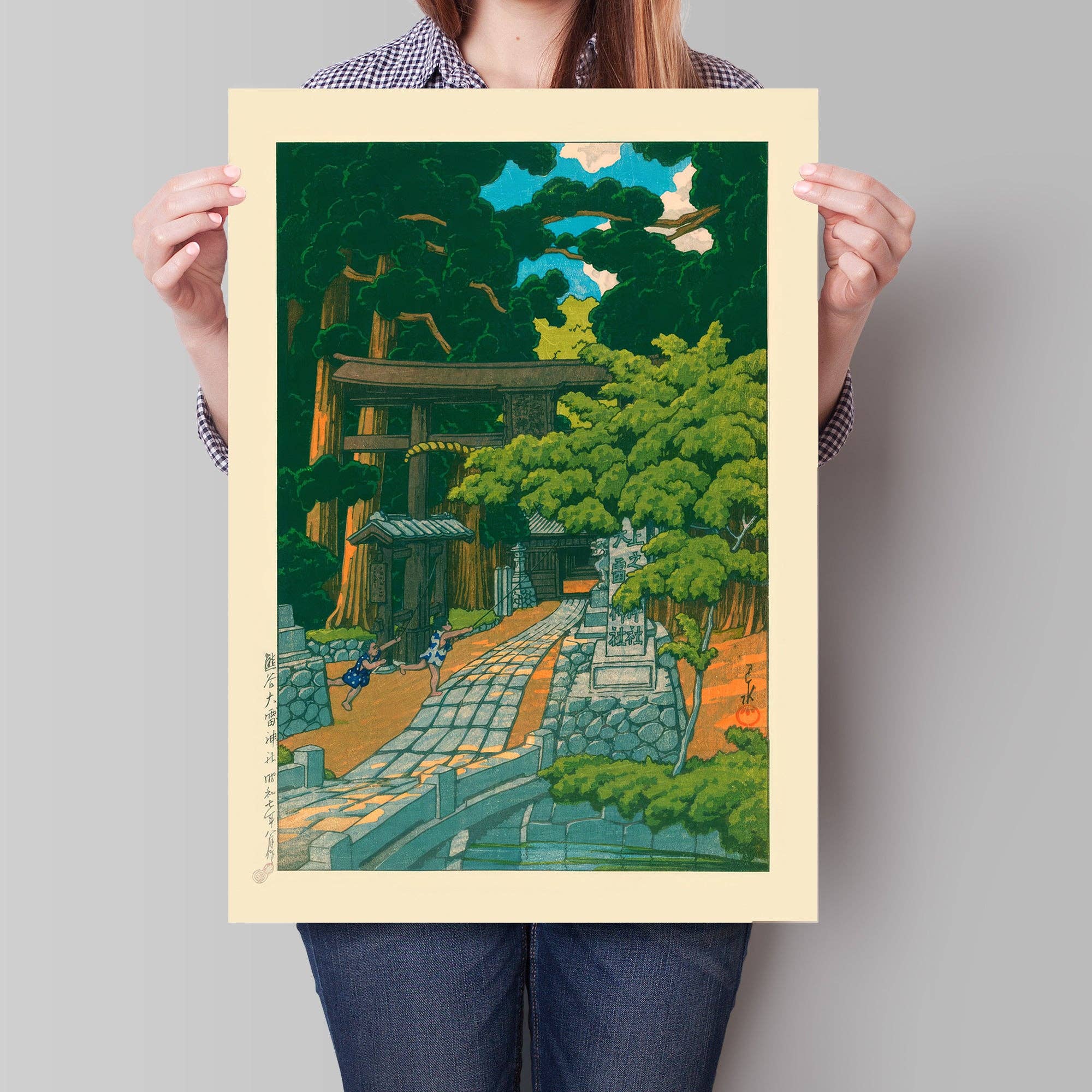 Ink & Drop - Wholesale Art Print - Kumagaya Shrine by Kawase Hasui Print1