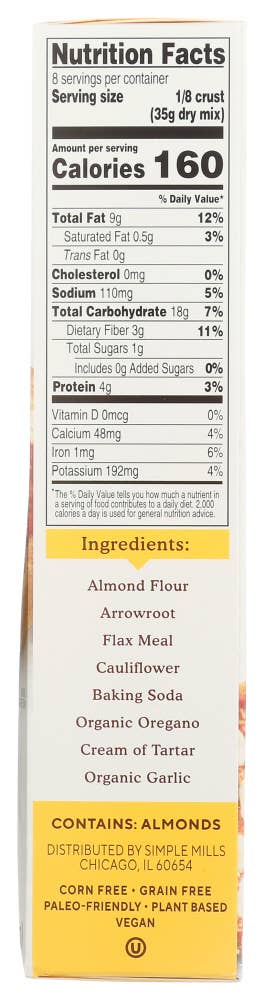 KeHE Distributors, LLC - Wholesale Bread Mix - Simple Mills Mix Pizza Dough 9.8 oz3