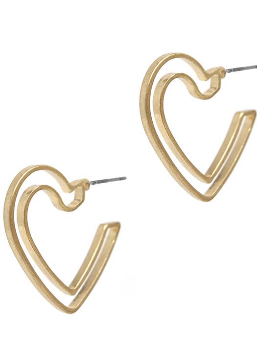 ( M881 ) HEART HOOP EARRING for wholesale by Jewelry Max