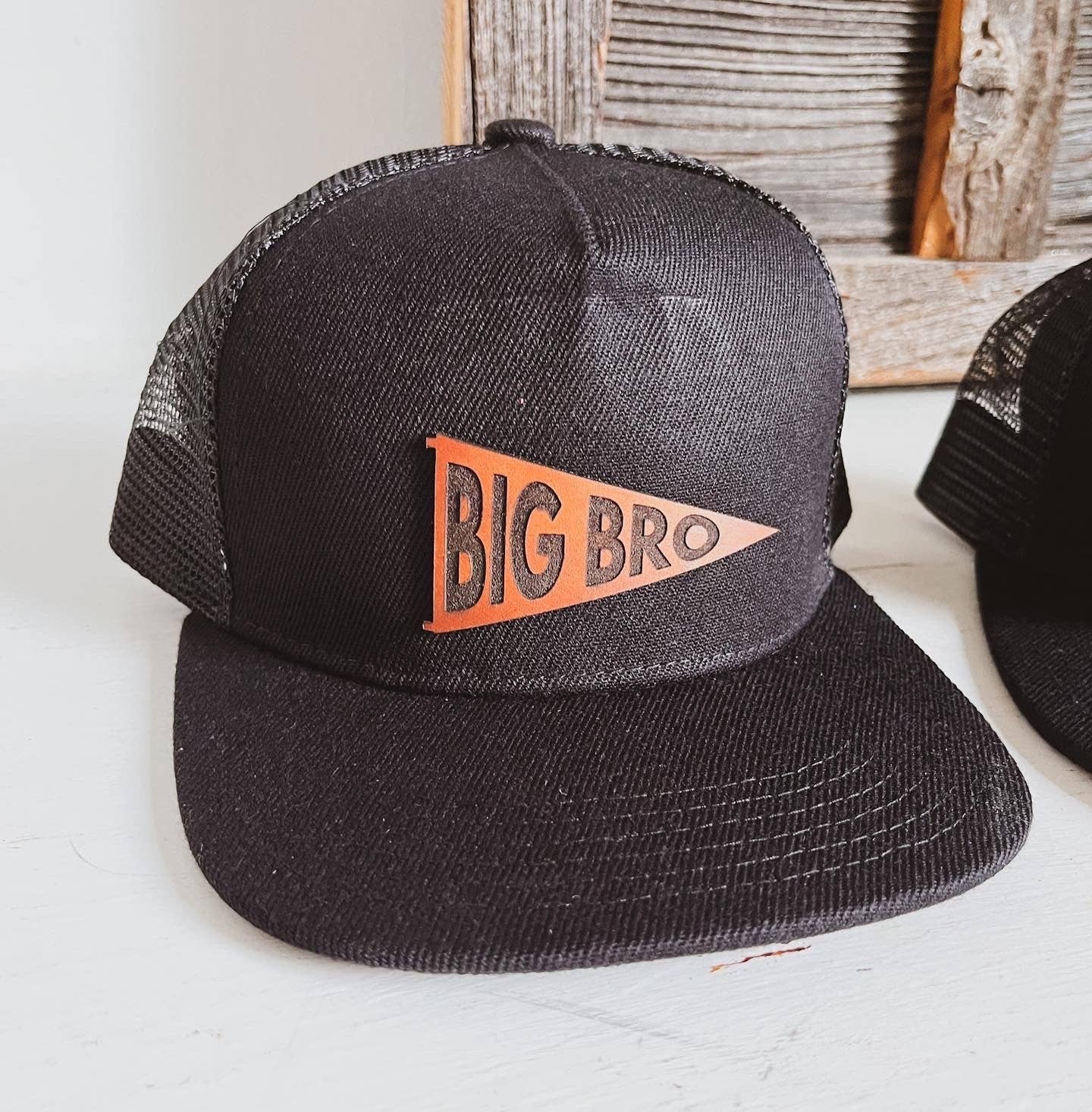 Left Grain - Wholesale Kids Hat - Kids - Big Bro and Lil Bro Pennant Leather Patch Kids Hat1