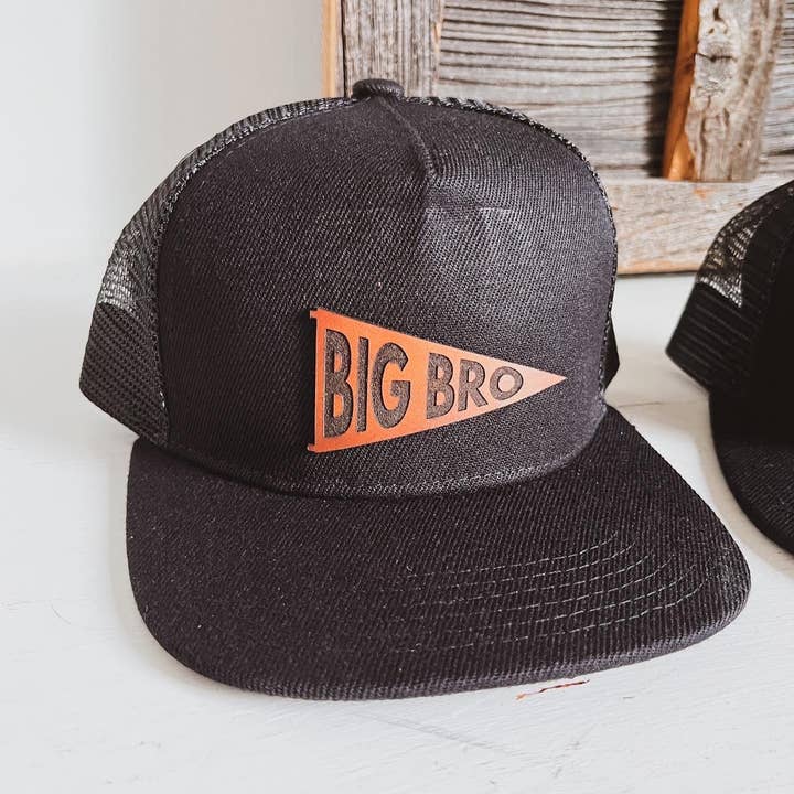Left Grain - Wholesale Kids Hat - Kids - Big Bro and Lil Bro Pennant Leather Patch Kids Hat1