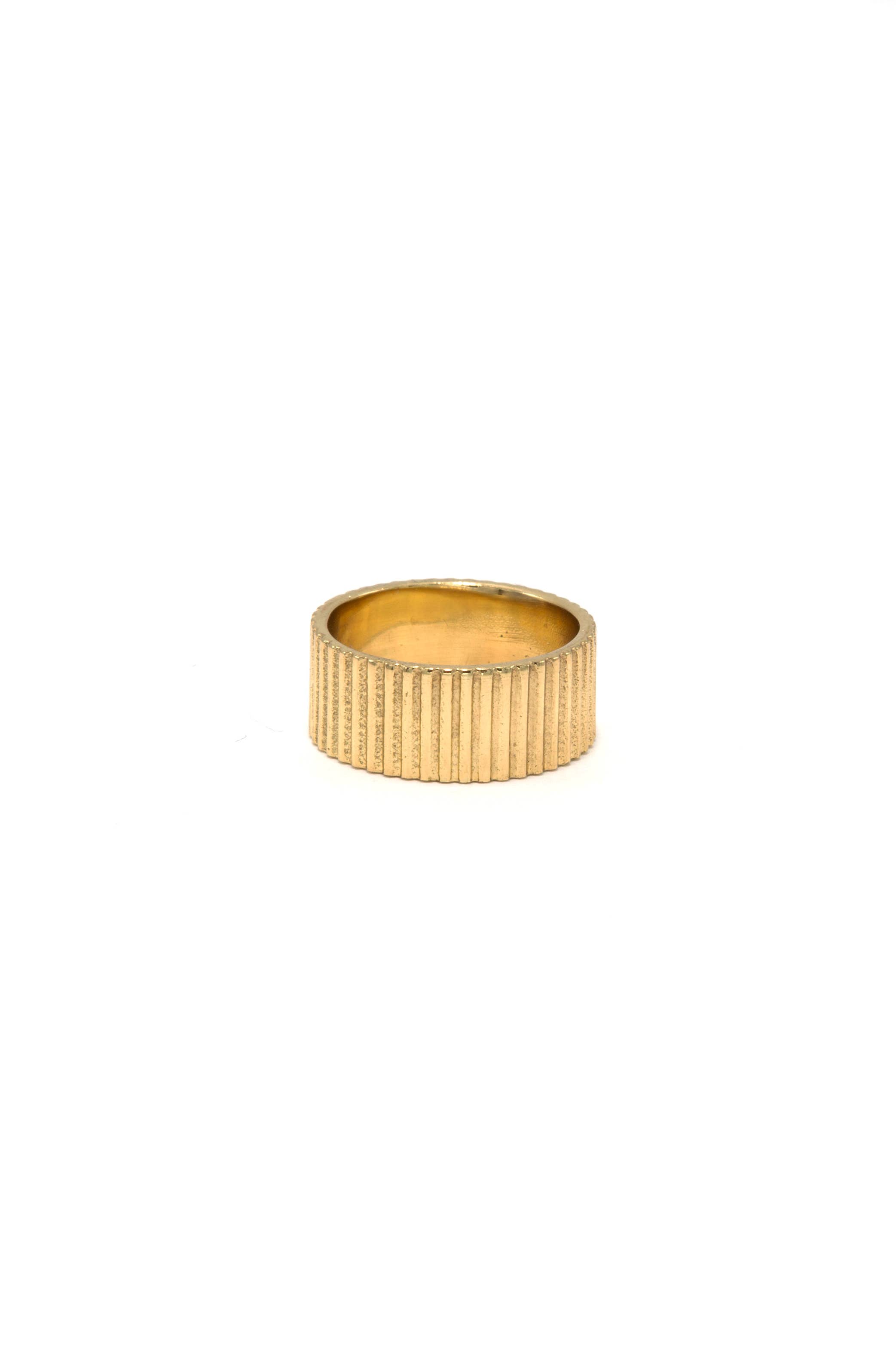 Fair Anita - Wholesale Band/Stacked Ring - Stately Striped Brass Ring0