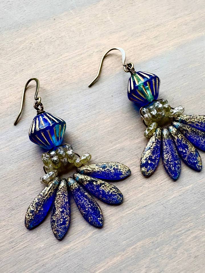 Denim Dagger Drop Earrings for wholesale by Twist Style