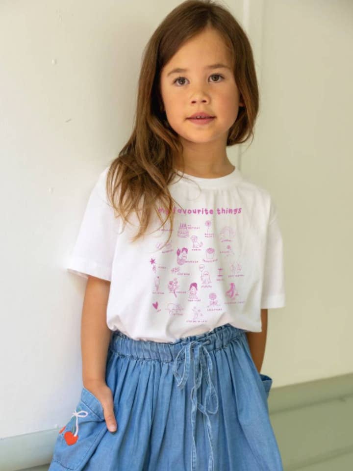 Favourite Things Tee - Baby Pink for wholesale by Alex & Ant