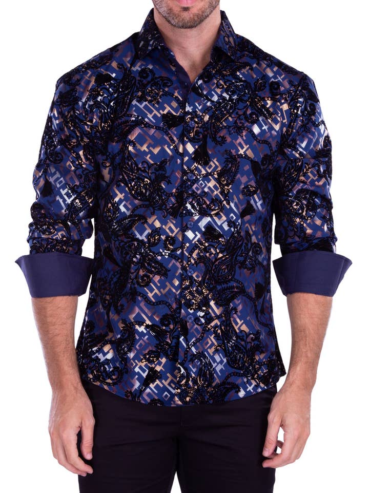 212235 - Herrskjorta med kunglig knäppning och långa ärmar för wholesale av Bespoke Moda