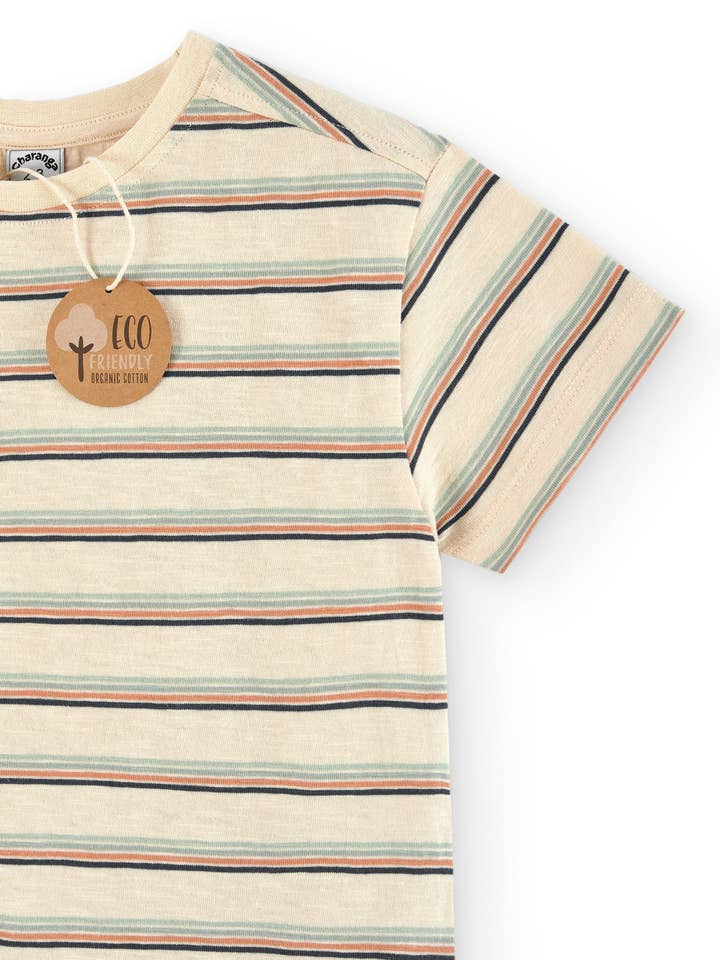 Camiseta de menino às riscas por atacado de Charanga