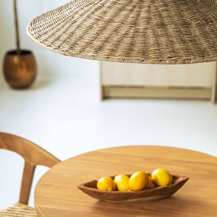 Bacon Basketware - Wholesale Chandelier/Hanging Light - SHALLOW RATTAN PENDANT LAMP GREY RATTAN