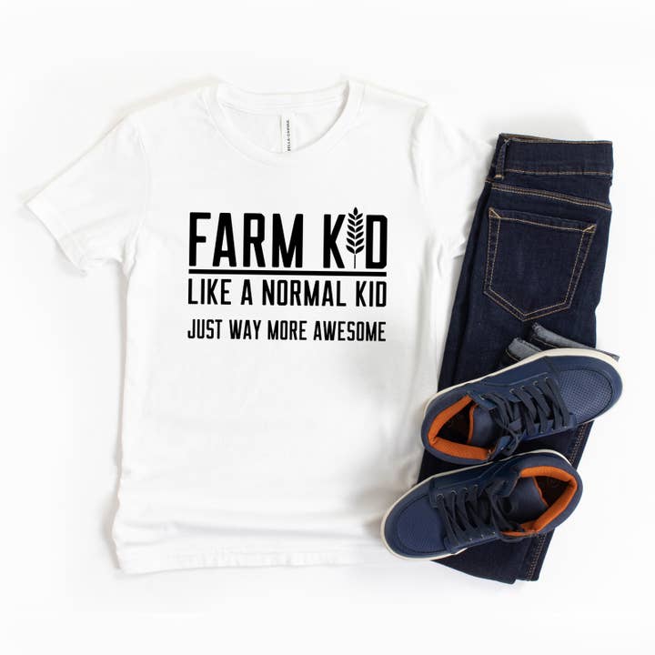 Farm Kid | Landbrug | Børn | Unge kortærmet Crew Neck for engroshandel hos The Juniper Shop Wholesale