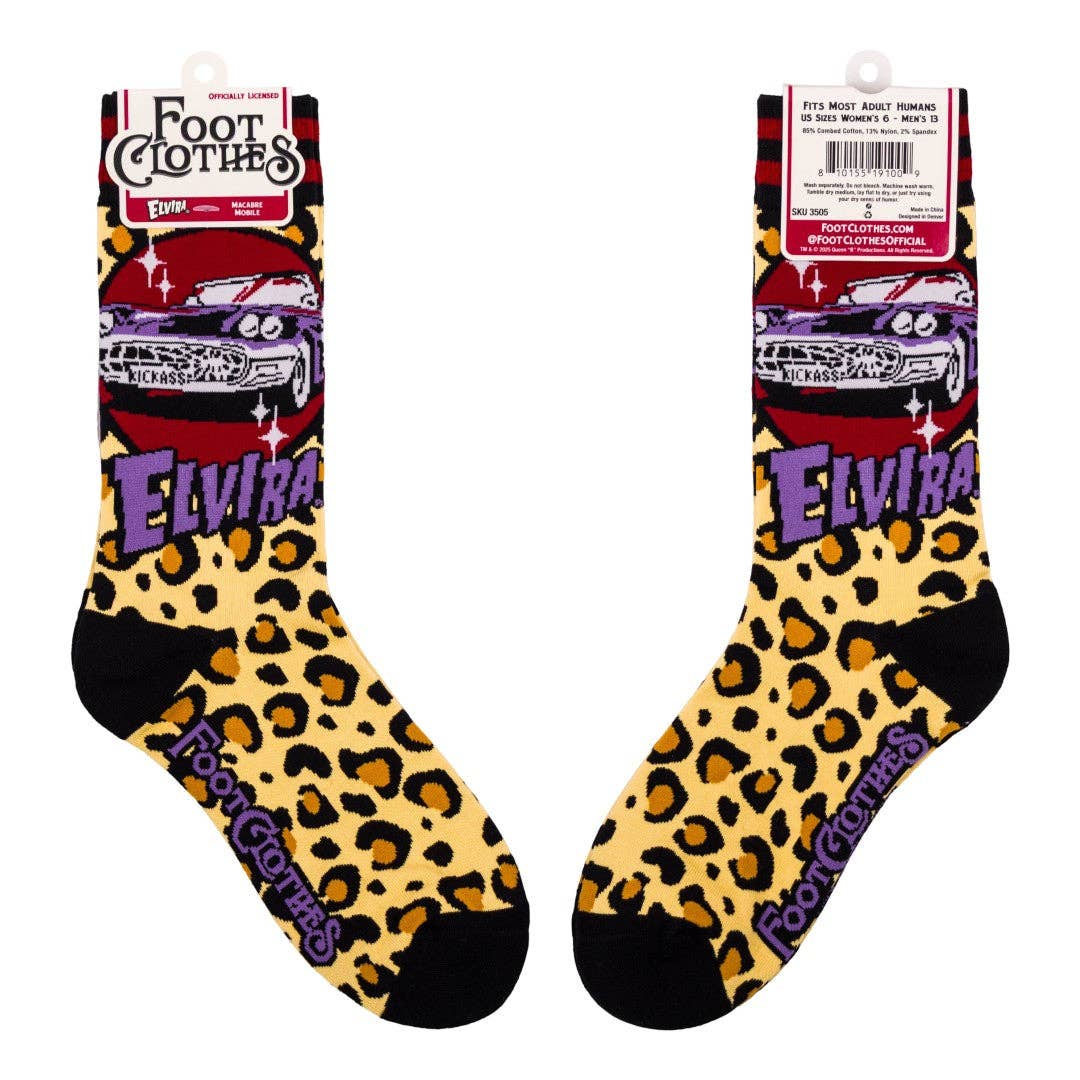 FootClothes LLC – Engroshandel Strømper - Unisex – Elvira Macabre Mobile crewstrømper7