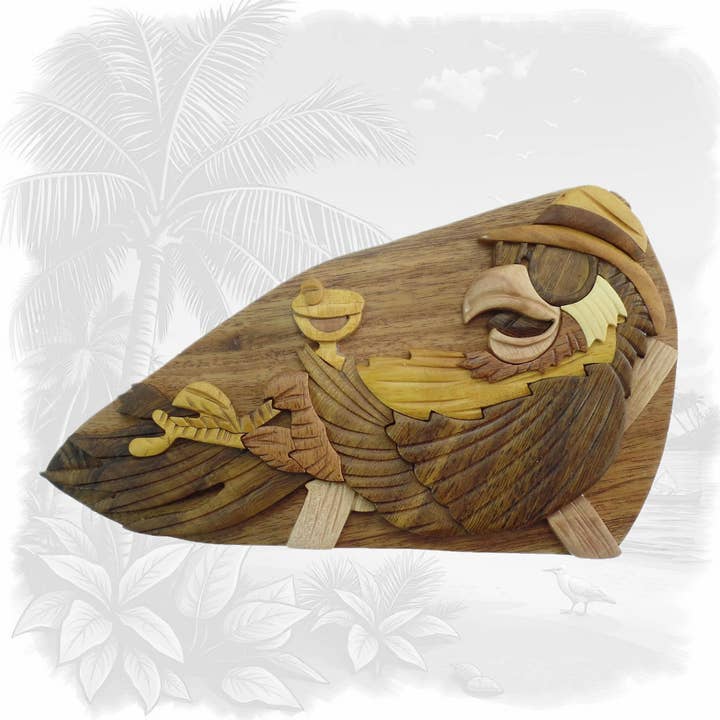 Perroquet sur la plage - Carver Dan's, une boîte cadeau artisanale. pour la vente par Carver Dan's