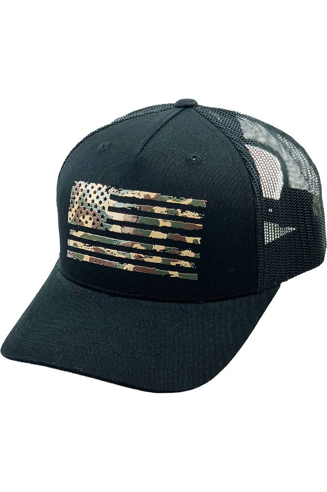 Hana – Engroshandel Trucker hat - Dame – Flad Uv Print Mesh Back American Flag Baseballkasket9