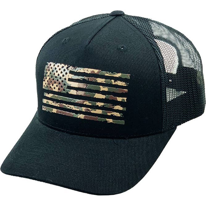 Hana – Engroshandel Trucker hat - Dame – Flad Uv Print Mesh Back American Flag Baseballkasket9
