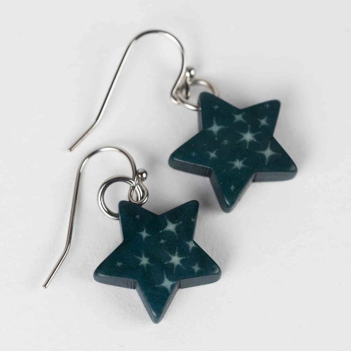 Ten Thousand Villages - Wholesale Dangle Earrings - Sitaron Tagua Star Drop Earrings3