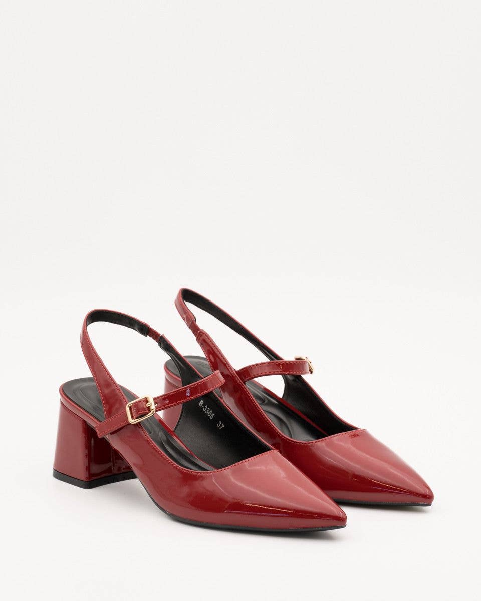 SWEET MAGIC MODA Y COMPLEMENTOS - Wholesale Low Heels - Women's - PATENT LEATHER SQUARE-HEEL SHOE 1