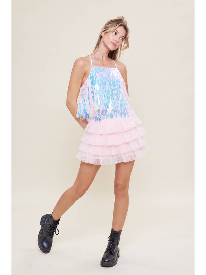 idem ditto - Vente Caraco – femme - CAMISOLE À SEQUINS TEXTURÉS ÉTINCELANTS AVEC DOS CROISÉ15