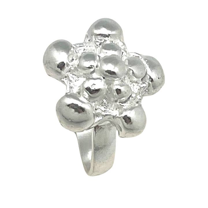 Gloria Mago - Wholesale Cocktail/Statement Ring - Flower Bubbles Ring in 10µ silver3