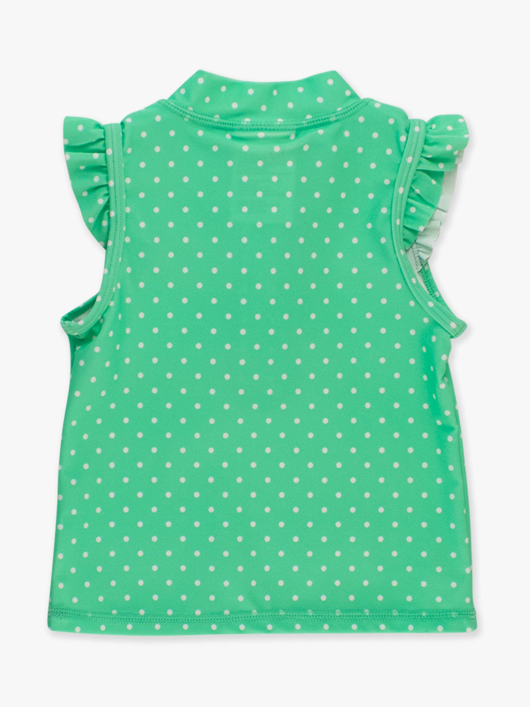 Verde Top Ativo Sem Mangas com Fecho e Folho de Primavera para Meninas com Micro Pontos para venda a revendedores na Faire9