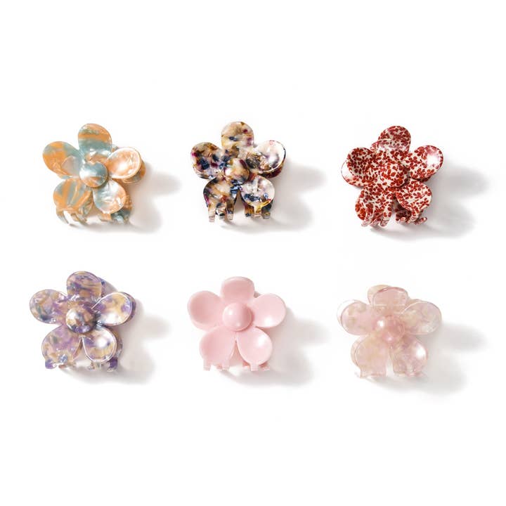 Pinza de Pelo de Acetato con Flores y Texturas Elegantes para venta al por mayor de SoapElenGlen