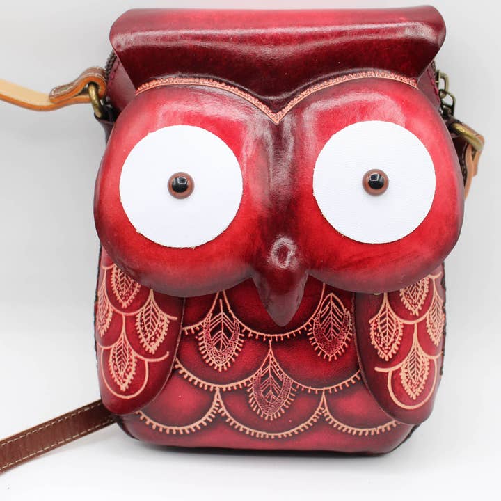 Sunflower Handmade leather inc - Wholesale Crossbody Bag - Women's - Leather large owl purse handbag crossbody10