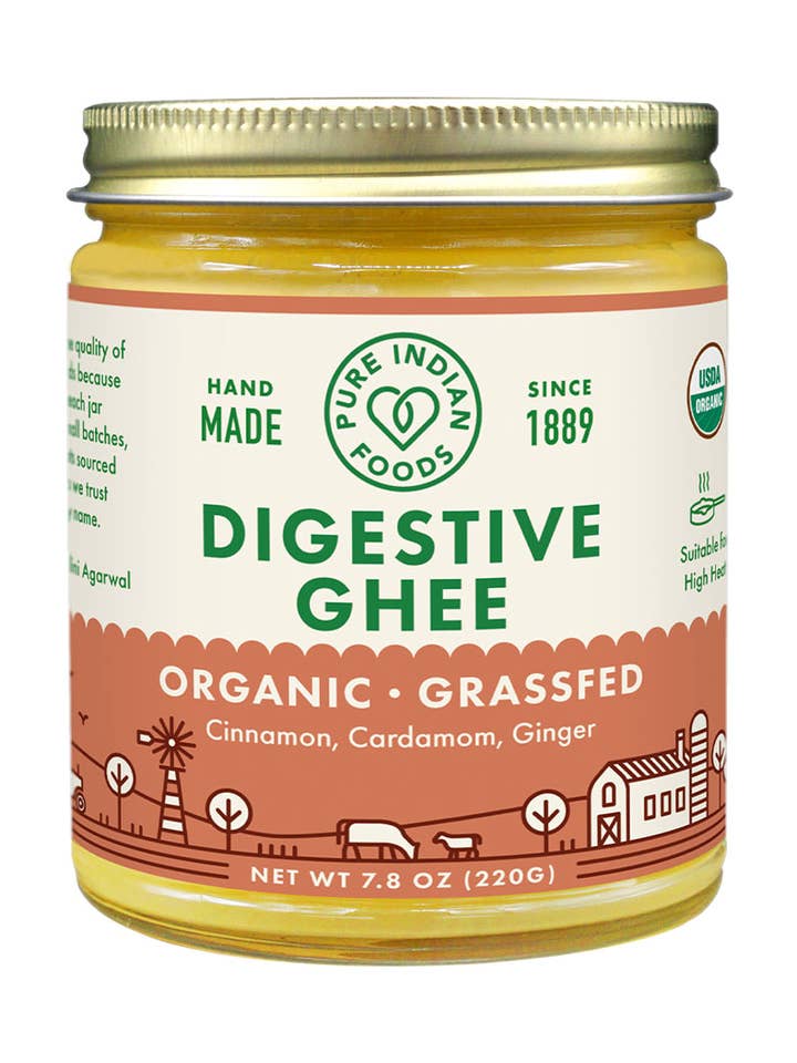Digestive Ghee, Grassfed and Certified Organic for wholesale by Pure Indian Foods