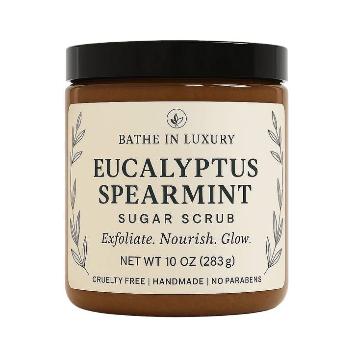 Exfoliant au sucre à l'eucalyptus et à pour la vente par Bathe in Luxury