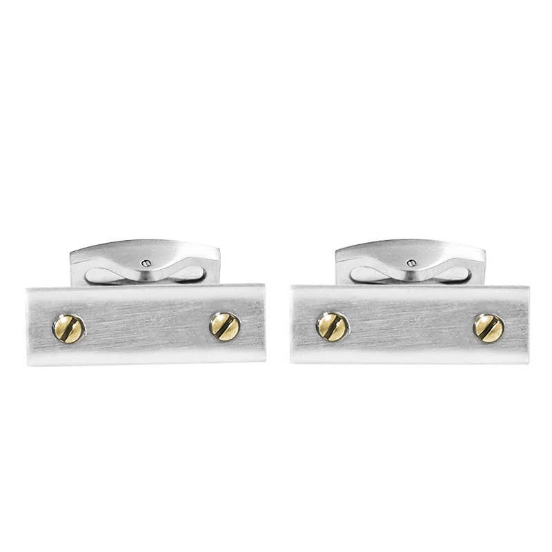 AMORINO SRL – wholesale Cufflinks – MEN'S RECTANGULAR MATTE CUFFLINKS WITH SCREW HEADS0