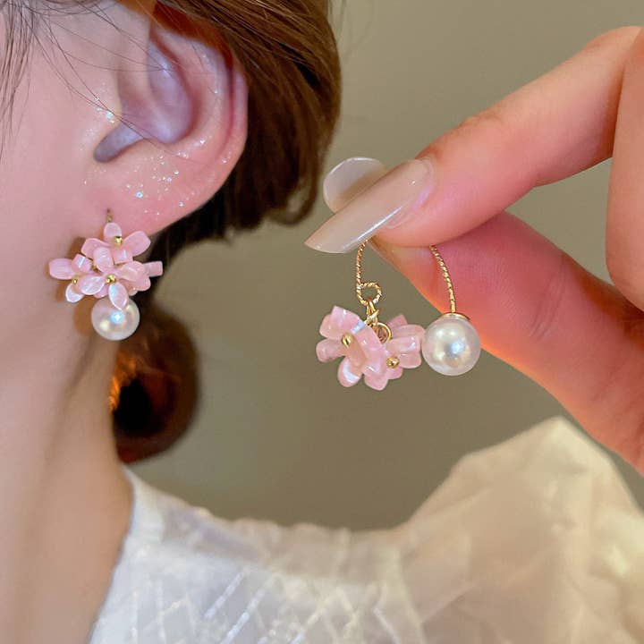 Boucles d'oreilles fleurs colorées pour la vente par MoodGold