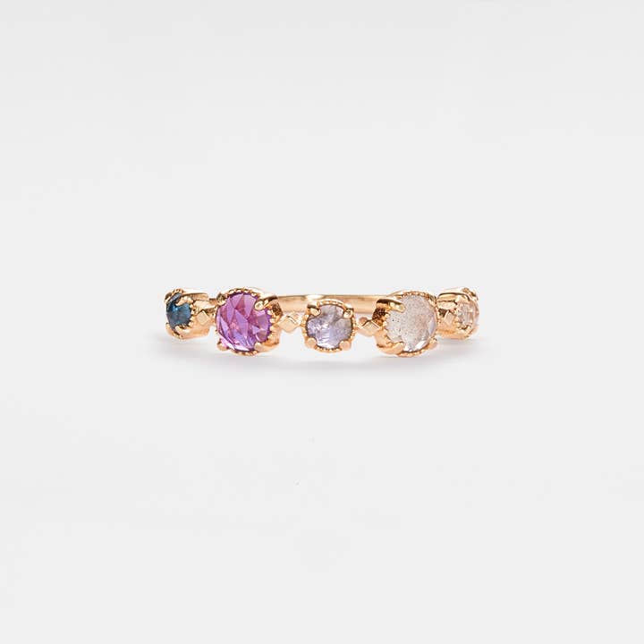 Perimade & Co. LLC - Wholesale Multi-Stone Ring - Multi-Stone Natural Crystal Band Ring in 925 Sterling Silver