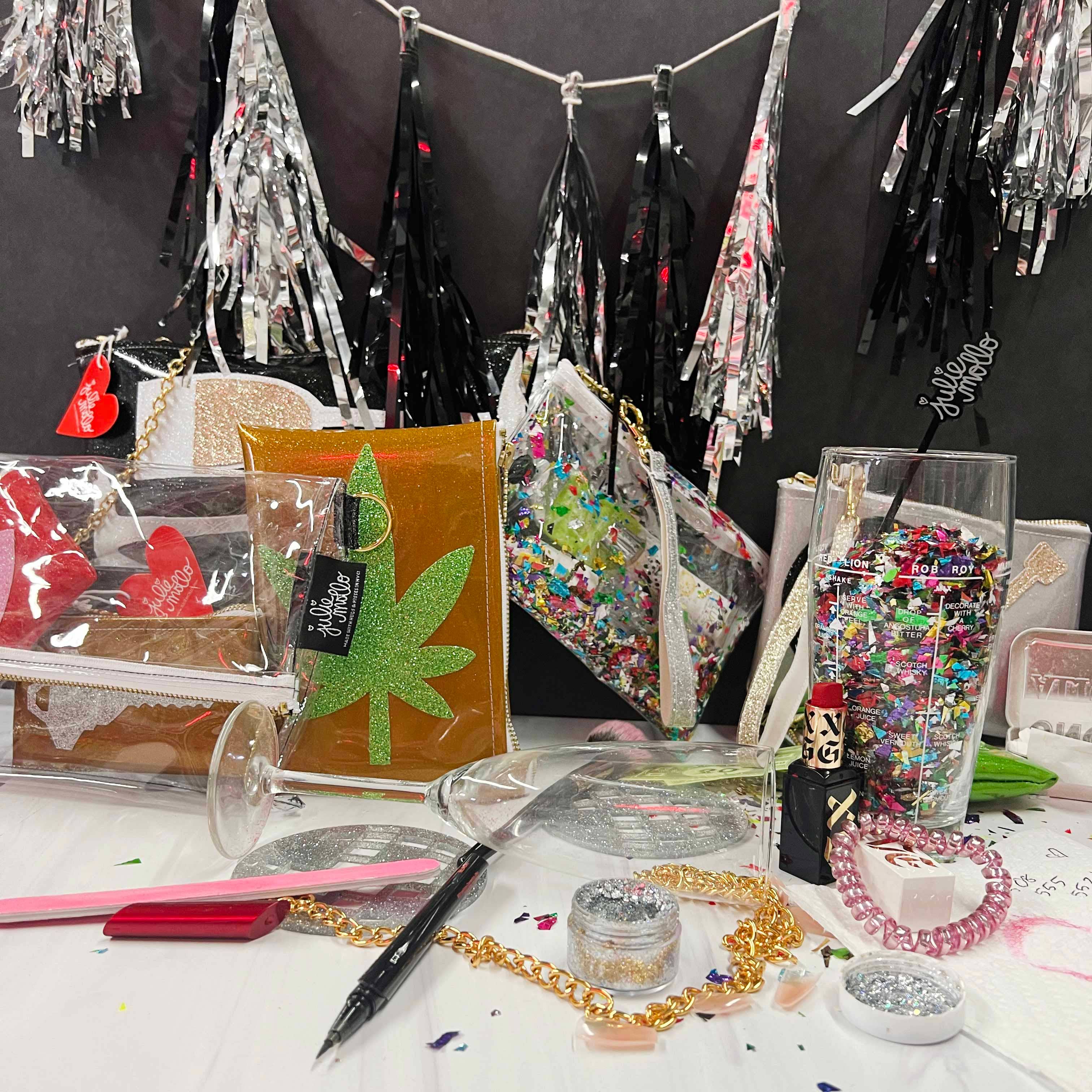 Julie Mollo! - Wholesale Clutch Bag - Women's - Clear Vinyl Rainbow Confetti Midi Clutch or Party Favor! ✨🎉2