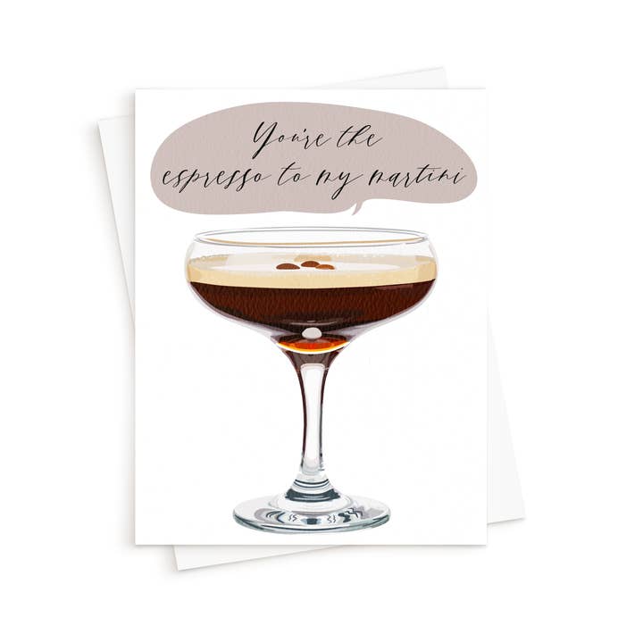 The Espresso Martini Card for wholesale by Queen B Cards
