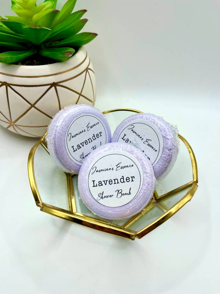 Lavender Shower Bomb for wholesale by Jasmine’s Essence