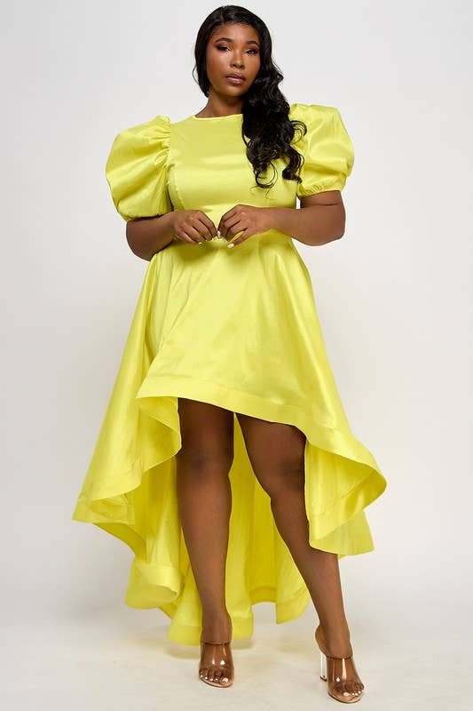 Namatt Design - Vente Robe – femme - Robe midi évasée à manches courtes Plus Puff4