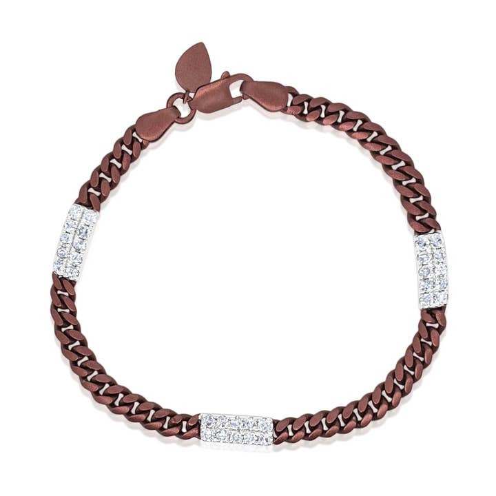 Dusk Metal Silver and Gold Diamond Bracelet for wholesale by Meira T