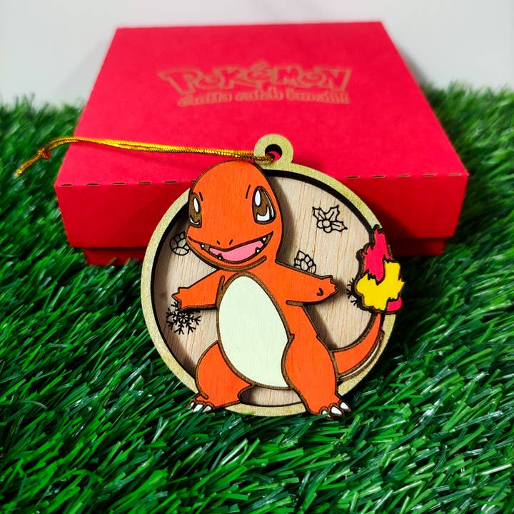 Wooden Colorful Pokémon Christmas Ornaments - Charmander for wholesale by Herbs&Belles
