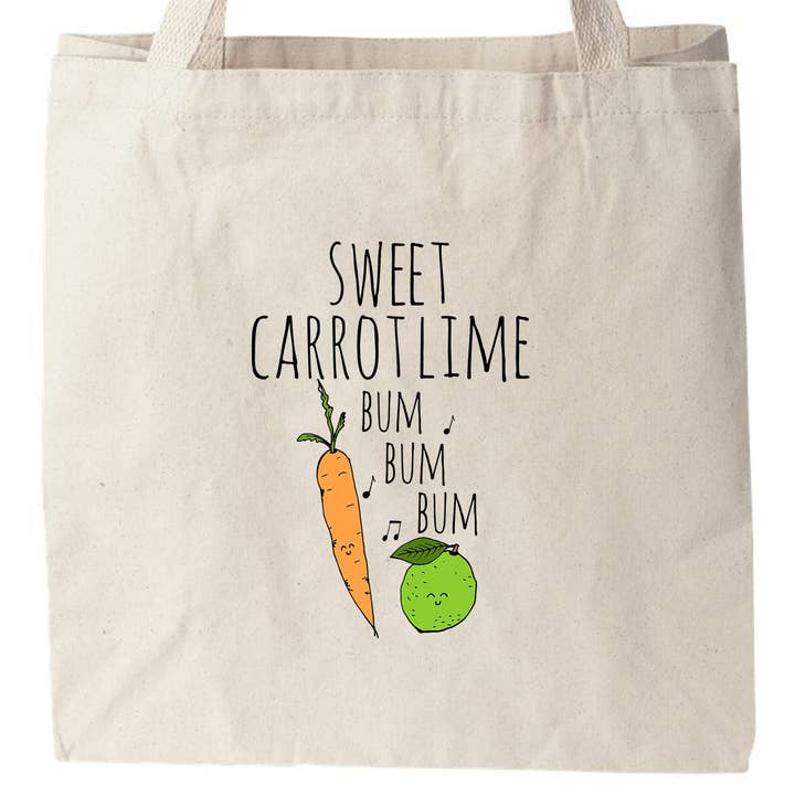 Moonlight Makers – Großhandel Tragetasche – Damen – Süße, farbenfrohe Tragetaschen, Motiv: Sweet Carrot Lime, Frühling