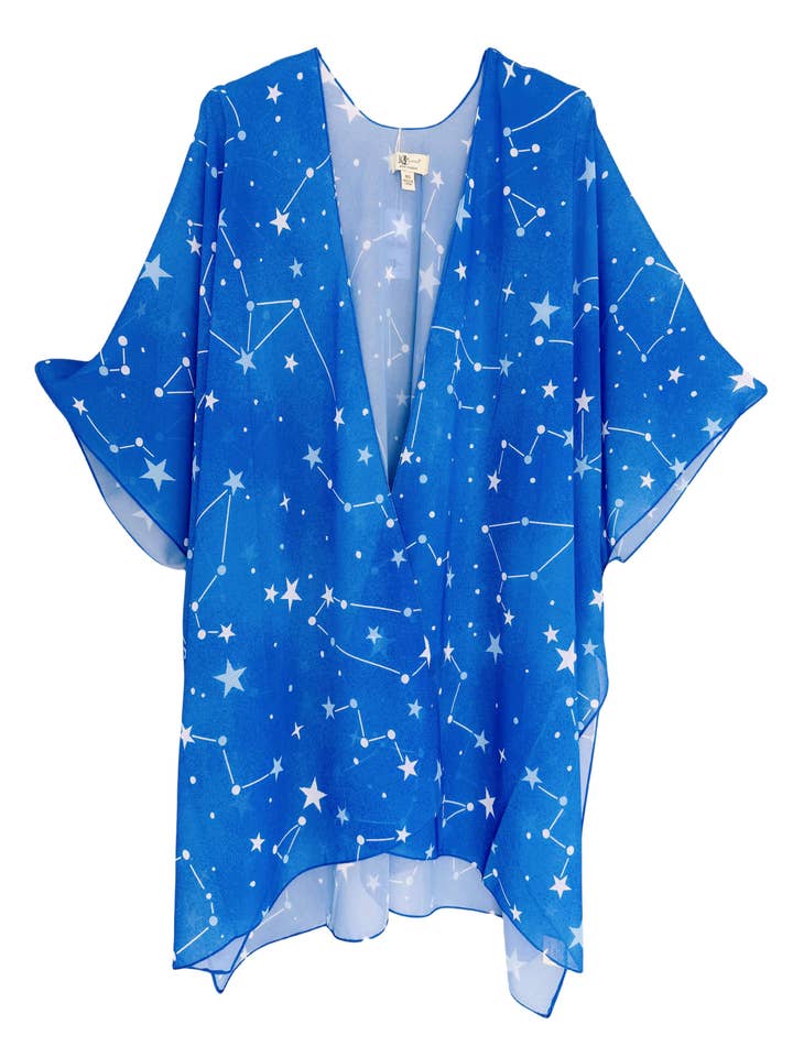 JC071207 Blue-White Constellation Kimono for wholesale by JC Sunny Fashion