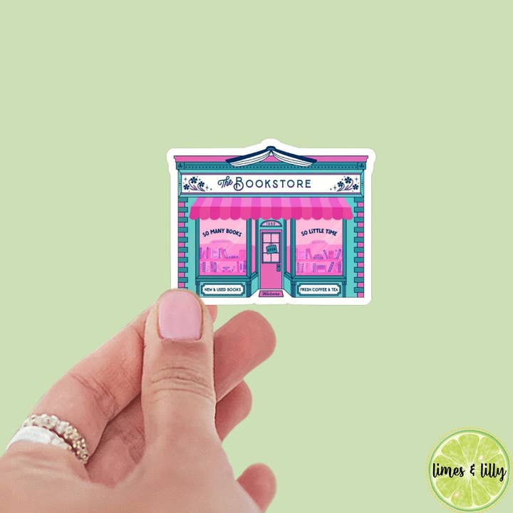 Söt bokhandel vinylklistermärke | Bokälskande klistermärken | Bokälskande presenter | Bokälskare | Lärarklistermärke | Booktok | Laptopklistermärke | Klistermärkesälskare för wholesale av Limes & Lilly
