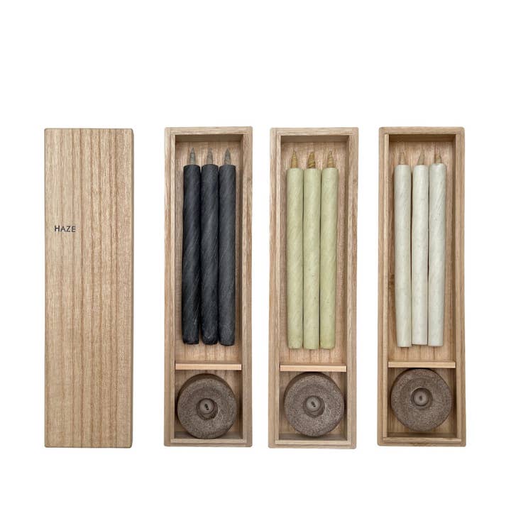 Candles for Purification: Charcoal, Sage, Salt for wholesale by Japan Best