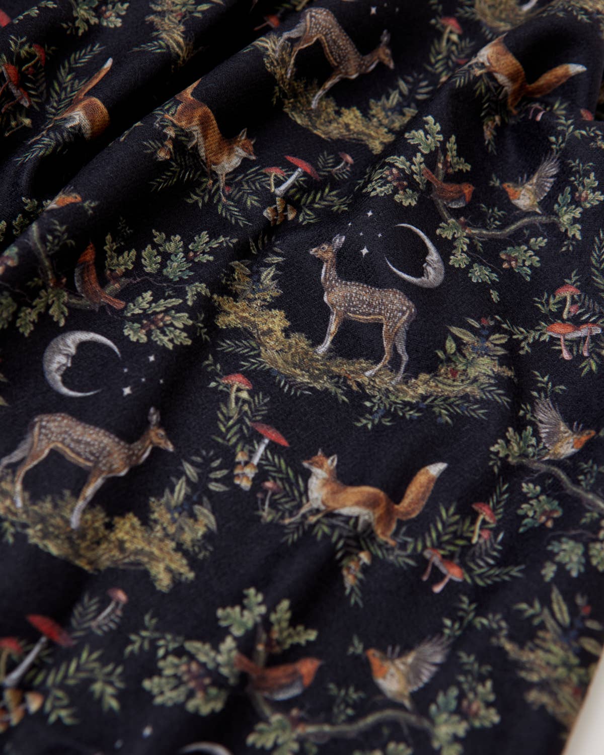 Fable England - Wholesale Scarf - Women's - A Night's Tale Woodland Heavyweight Scarf - Midnight1