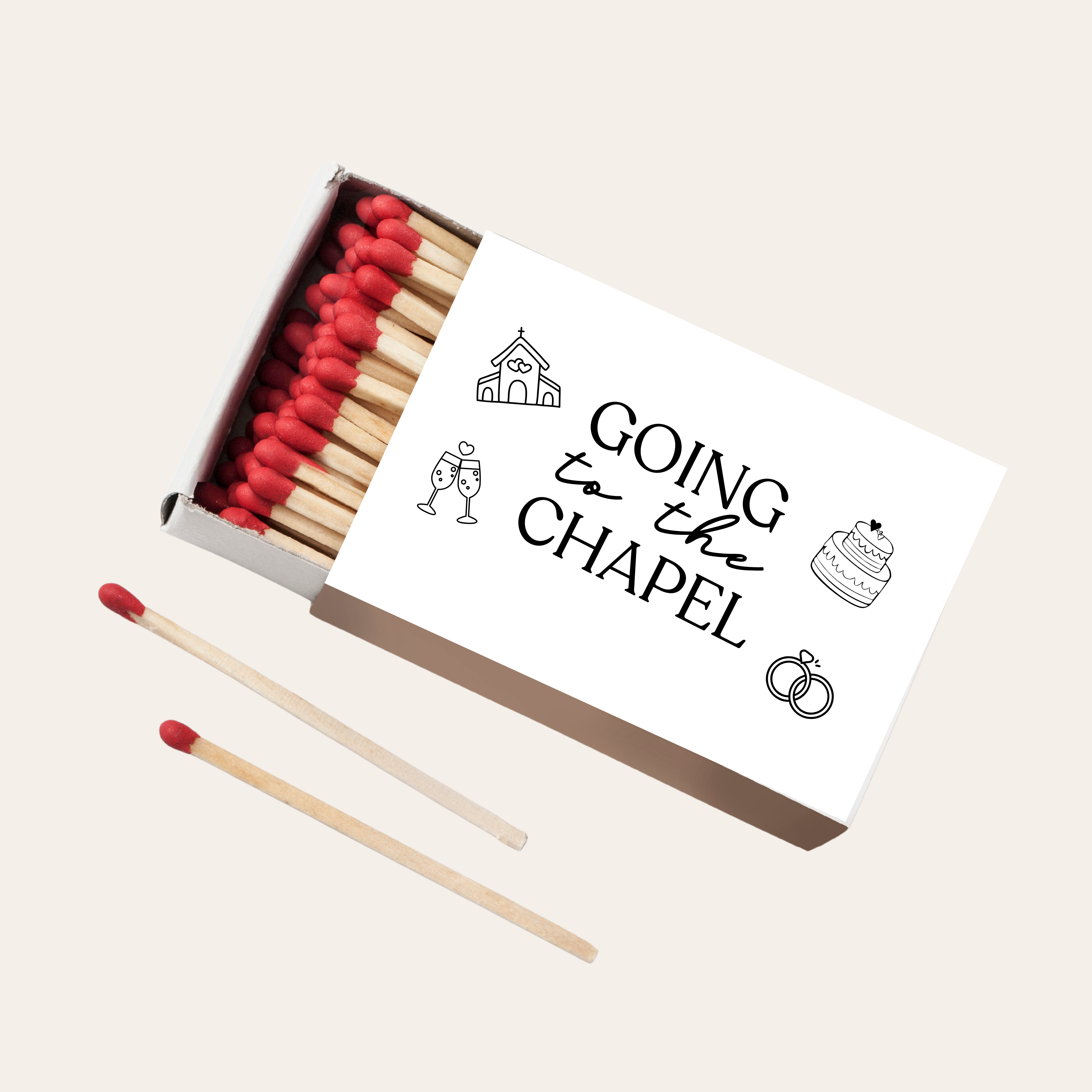 Twentynine Luxury - Wholesale Matches - Going to the Chapel Custom Matchboxes Wedding Favors3