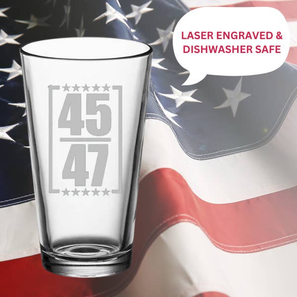 Copo de Cerveja Trump 45 47, Copo Trump Pint, Copo Trump por atacado de Acential Drinkware