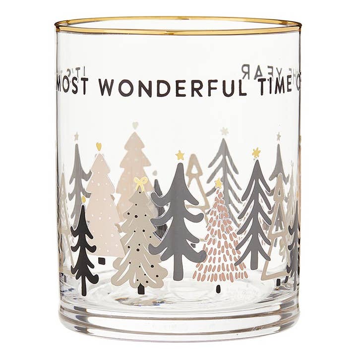 Santa Barbara Design Studio by Creative Brands - Wholesale Cocktail/Liquor Glass - Gold Rimmed Rocks Glass - Most Wonderful Time