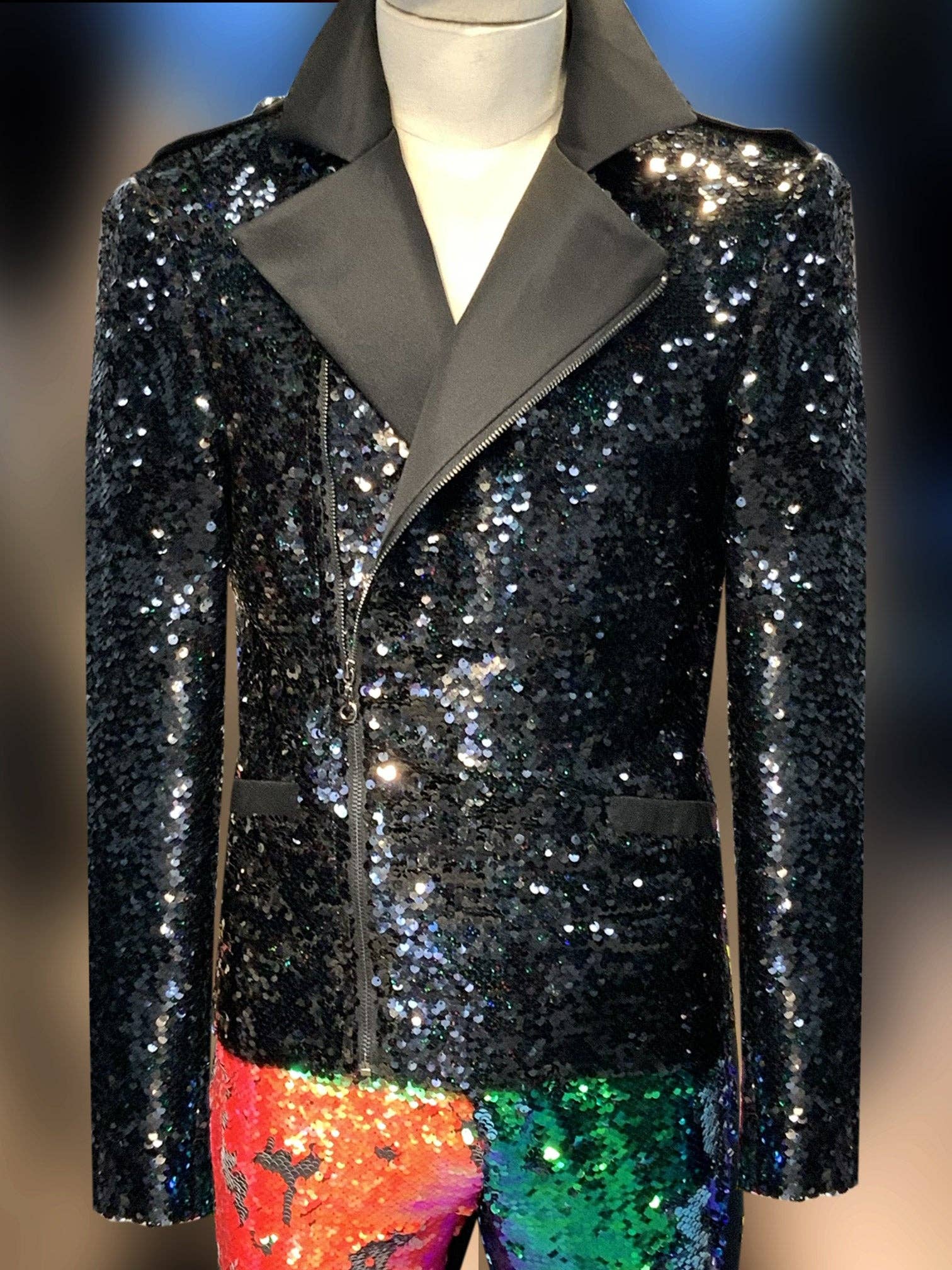 Angelino - Wholesale Bomber Jacket - Men's - bomber sequin jacket, black0
