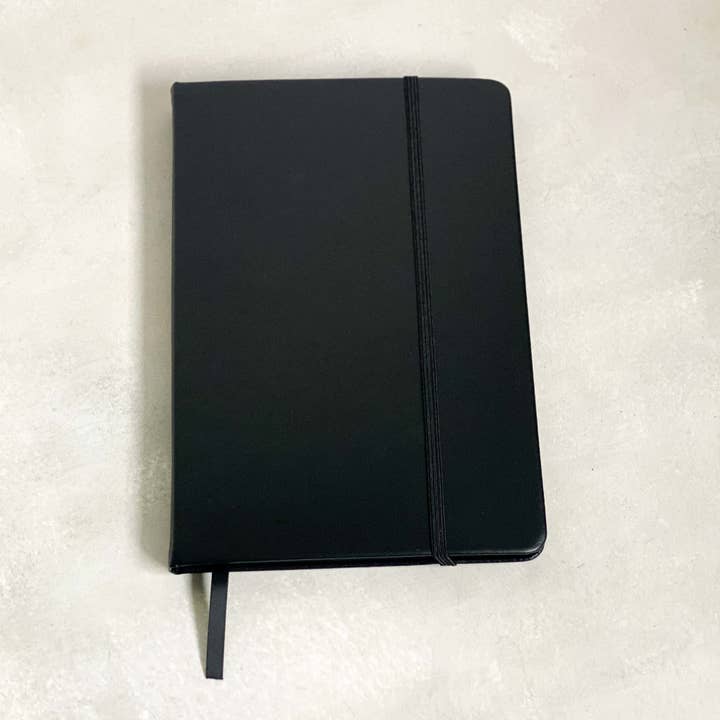 Black Notebook with Black Edges and Gunmetal Pen for wholesale on Faire1