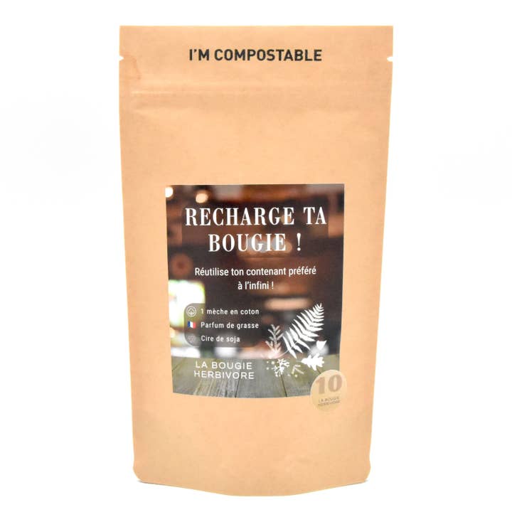 Recharge Ta Bougie parfumée – Signature N°10 : Braises Hivernales 🌲 pour la vente par LA BOUGIE HERBIVORE